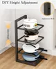 Cuisine Storage Rack ajusté Rack Pot Organisateur en acier inoxydable Ménage multicouche et Pan Organzier pour
