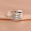 Clusterringe 925 Sterling Silver Skeletton Hand einstellbar für Frauen Engagement Luxusdesigner Schmuck 2024