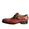 Chaussures décontractées Hubu import Crocodile Men Pure Manual Leather Business Leisure semelle authentique