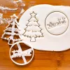 Stampi per biscotti natalizi Embosser Stampo Cartoon 3d Babbo Natale Claus Camino Camino Fondante Torta di decorazione di torte di decorazione di forniture da forno