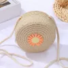 Modeschale Form Strohbeutel Kinder Kinder Rattan gewebtes Handtasche handgefertigte Sommer -Strand -Umhängetaschen Coin -Geldbeutel 240423