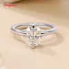 クラスターリングSmyoue 2CT Radiant Cut 6 8mm Full Moissanite for Luxury Simulated Diamond Wedding Promise Band Sterling Silver925