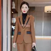 Tendencia asiática blazers y pantalones de uniformes de moda invernal para mujeres