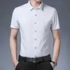 Camicie da uomo altb camicie da uomo casual a colori solidi camicia slitta corta non ing top d240507