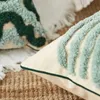 Cushion/Decorative Lake Green Handmade Geometric Embroidery Cushion Case Tassels Home Decor Case 45x45cmCase Sham