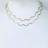 Kedjor Micro Paled CZ Sparking Geometric Bar Wave Choker Kvinnor Halsband Fashion Högkvalitativ smycken