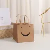 Avvolgi 10 pezzi/20 pezzi Borsa regalo per finestra Bianco semplice colore Kraft sacchetto di carta Kraft Wappure Golon Smiling Borsa da forno Cake Borse Quarto Borsa