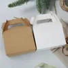 Opakowanie prezentów 10pcs Kraft Paper Portable Cake Boxes Candy Paking Torby imprezowe Favors Box na ślubne urodziny