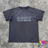 T-shirty męskie 2024 Vintage Saint T Men Men Wash Black Michael T-shirt Ogół duże dopasowanie Tops Short Seve H240507