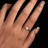 Küme halkaları tfglbu 1mm tam moissanit 925 Sterling şeridi kalp yüzüğü kadınlar için sevimli nişan teklif band orijinal köpüklü mücevher