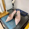 sandálias de grife chonel chlooe yl sapatos de salto de triângulo pontiagudo de primavera