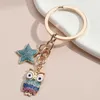 Keychains Lonyards mignon Keychain hibou étoile clés clés de la nuit de nuit chaines de clés cadeaux animaux pour femmes hommes sac à main accessoire clés de voiture