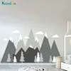 Autocollants Nursery Adventure Mountain Mural Decal Woodland Playroom Baby Room Decor Autovable Vinyl Wall Sticker Ba989