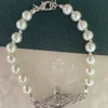 Ontwerper Westwood Classic Saturn Pearl -armband met diamant net rood eenvoudig gepersonaliseerde hicraft