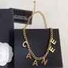 Großhandel Fashion Designer Halskette Brief Anhänger Marke Schmuck Choker Damen 18K Gold plattiert Edelstahl Halsketten Kette für Frauen Hochzeitsfeier Geschenke