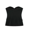 Tanks pour femmes hors de l'épaule gilet top femme bustier Bouton de culture noire Up Summer Tops pour les femmes sans dos sexy corset blanc