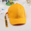 Ballkappen FS 2024 Fashion Black Yellow Boys Baseball Cap verstellbare Long -Gurt -Mädchen Kinder Hut Sommer Streetwear Snappback Trucker Caps Y240507