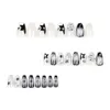 False Nails 24pcs Punk Fake Nails Heavy Metal Sliver Bead Black Star Design False Nail Patch Wearable y2k Cool Girl Style Press on Nails T240507