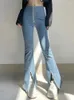Jeans pour femmes zip fold hauteur taille slim fit sexy sequin sequin y2k street vêtements de rue conception de la mode coréenne basique noire fondamentale