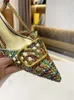 Projektant New Gold V Sandały dla damskich szpilki na wysokim obcasie 95 mm Wedding Summer Colours Buty Buty 4-11