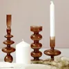 Candele Holder retro marrone Cafe Cafe Decorazione domestica Ornamenti Cangoli creativi mobili bougeoir wt50zt