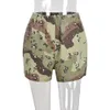 Shorts pour femmes Anjamanor Grn Camouflage Shorts 2023 Pantalon d'été pour femmes Strtwear Casual Elastic High Waited Shorts D82-CD25 T240507