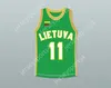 Custom Nay Youth/Kids Arvydas Sabonis 11 Litouwen basketball jersey Stitch genaaide top gestikt S-6XL