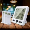 Meters weerstation binnen/buiten draadloze sensoren digitale thermometer hygrometer LED LCD -display thermometer met 3 externe sensoren