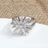 Anneau de designer pour femme David Yurma Ring Luxury Moisanite Vis à vis Davids Classic Flower Electroplated Full Imitation Diamond Star Light Light Style Luxury Style