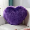 Подушка любовь форма сердца бросает нечеткий длинный искусственный мех декоративный диван автомобиль домашний офис декор спальни декор спальня