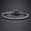 Bangle Wong Rain 925 sterling silver 3MM heart-shaped cut laboratory sapphire high carbon diamond gemstone bracelet jewelry wholesale Q240506