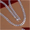 Kedjor fabrikspris trottoarkant kubansk mens halsbandskedja 925 sier halsband för män kvinna mode smycken 4/6/8/10mm fest och fest costum dhab8