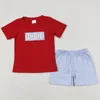 Clothing Sets Fashion Baby Boys Clothes Red Hooded Shirt Tops Baseball Shorts Boutique Kids Children Sibling Girls Outfits