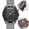 ボックスメンズでウォッチバイオセラミックムーンウォッチフル機能Quarz Chronograph Mission to Mercury 42mm Nylon Watch 2024 Limited Edition Master