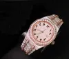 VVS Moissanite Diamond Watch Automatic Luxury Mens Movimiento de cuarzo completamente helado Hip Hop Jewelry Tono de oro rosa