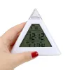 Uhren digitaler Wecker Perpetual Kalender Thermometer Dreieck Pyramid Bunte Hintergrundbeleuchtung Wechseln Sie Uhr Home Dekoration