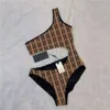 デザイナーウエストホロー水着女性デザイナービキニレタープリントボディスーツ水着プールサーフィン温泉水泳スーツ