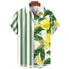 Camicie casual maschile banana ciliegie 3d camicie grafiche stampate per uomo vestiti alla moda hawaiano camicetta a blusa casual camicetta bavaglio top y240506