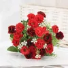 Decoratieve bloemen Fake Flower Arrangement Artificial Carnation Silk Bouquets for Wedding Home Decoration Set of 25 Heads Valentijns