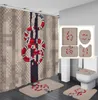 Top Quality Bathroom Shower Curtain Cross-Border Waterproof Shower Curtain Toilet Carpet Suit