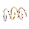 Nouveau ongle de créatrice de nails mode Unisexe Cuff Rings Couple Bangle Gold Silver Band Ring Jewelry Gift