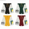 Trend Original 1: 1 Rhuder Designer Short Pants High Street Trend Sunset Letter Printing Color Block Sport Casual Loose Mens Short Pants