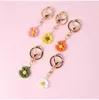 Schlüsselanhänger Lanyards süße Daisy Flower Keychain Modepflanzen Keyrings Charms Bag Anhänger Telefon Ornamente USB -Antrieb Accessoire Auto Grandsschützer Schlüsselhalter