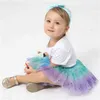 Tutu klänning flickor tutu kjolar stjärnor tryck prinsessan pettiskirts barn balett dans party kjol barn gradient kostym kläder d240507