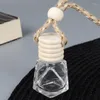 Lagringsflaskor 30 st 8 ml Clear Diamond Parfym Bottle Wood Lock Cosmetic Packaging Mini Tom Glass Plug Toner Refillable With String