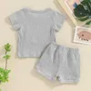 Kleidungssets Baby Shorts Set Kurzarm Crew Crew Neck Stickerei Panda T-Shirt mit 2-teiliger Neugeborenen Kleidung H240507