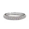 Eternity Micro Pave Moissanite Diamond Ring 100% Оригинальные 925 стерлинговых серебряных обручальных колец для женщин. Мужчины обещают ювелирные изделия 275n