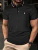 Camisetas masculinas masculino de algodão bandeira de algodão Polo Top J240506