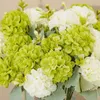 Decorative Flowers Wreaths Artificial Flower Silk Hydrangea White Wedding Small Bouquet Fake Flower for Party DIY decoration