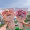 Decorative Flowers 1PC Carnation Flower Crochet Wool Hand Knitting Artificial Fake Bouquet Mother's Day Gift Wedding Party